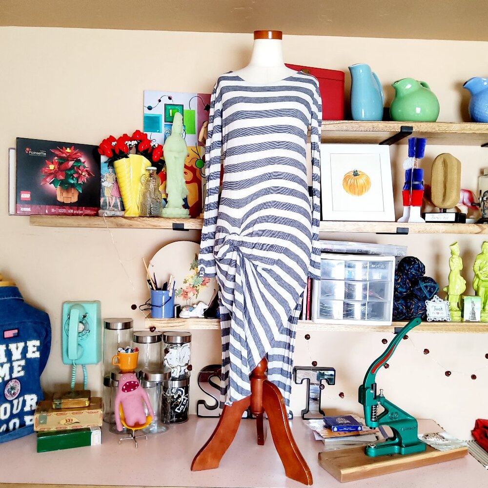 FP (Free People) Beach Cover Up Body Con Knotted Knit Rayon/Linen Size M